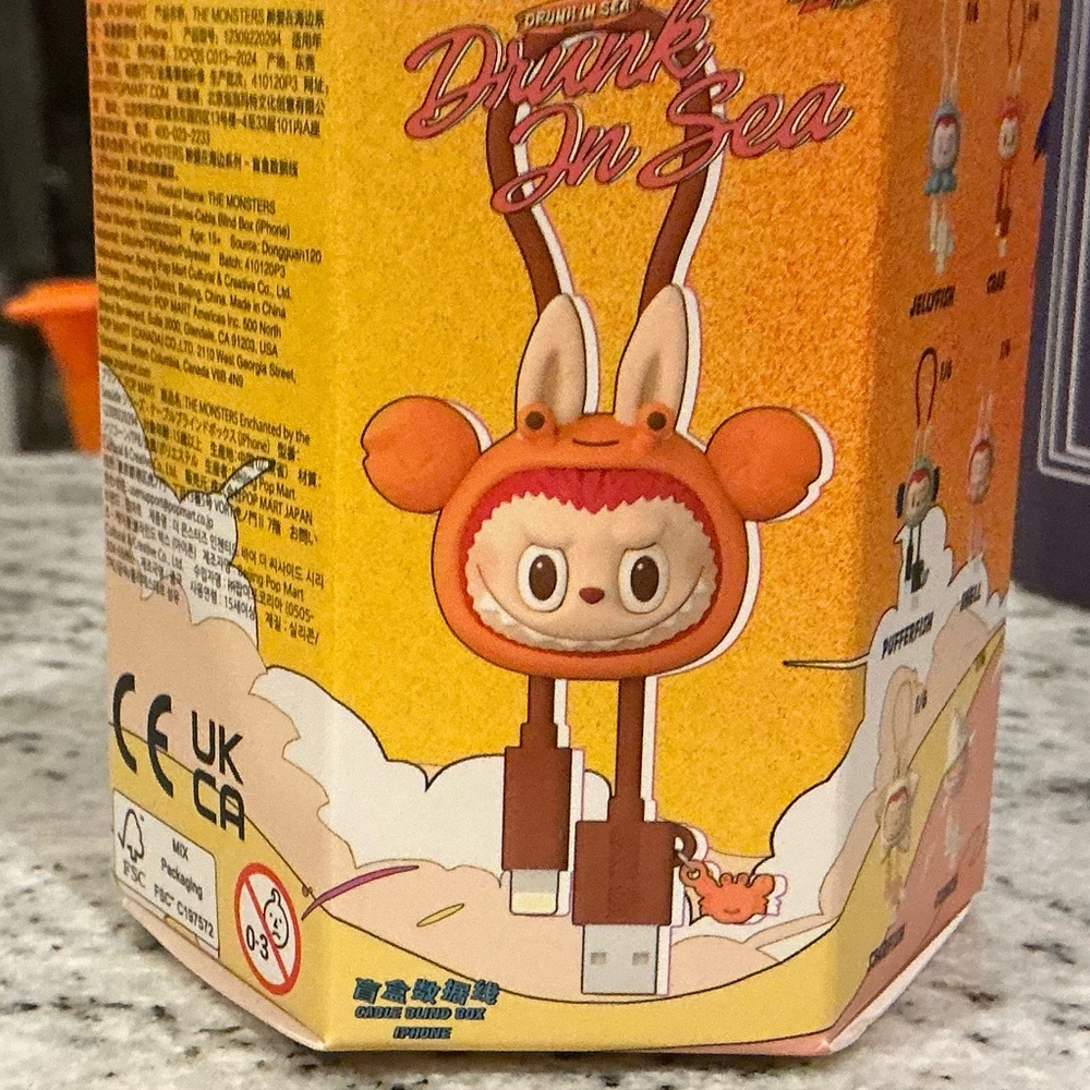 Pop Mart- Labubu BLIND BOX “Drunk in Sea” USB Charger Cable